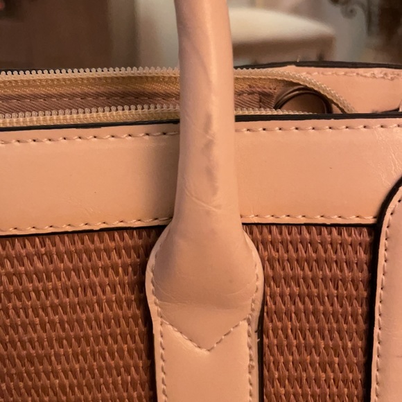 Purse Handbag Natural Ivory Tan Butterflies Summer - Picture 15 of 15